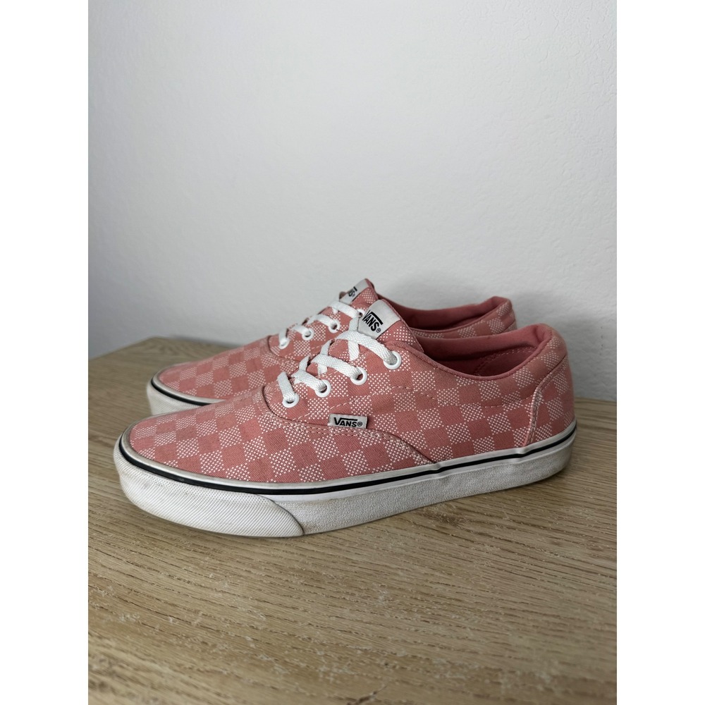 Vans Era Pink Checkerboard Micro Dot Canvas Low Top Sneakers Womens Sz 10 721356